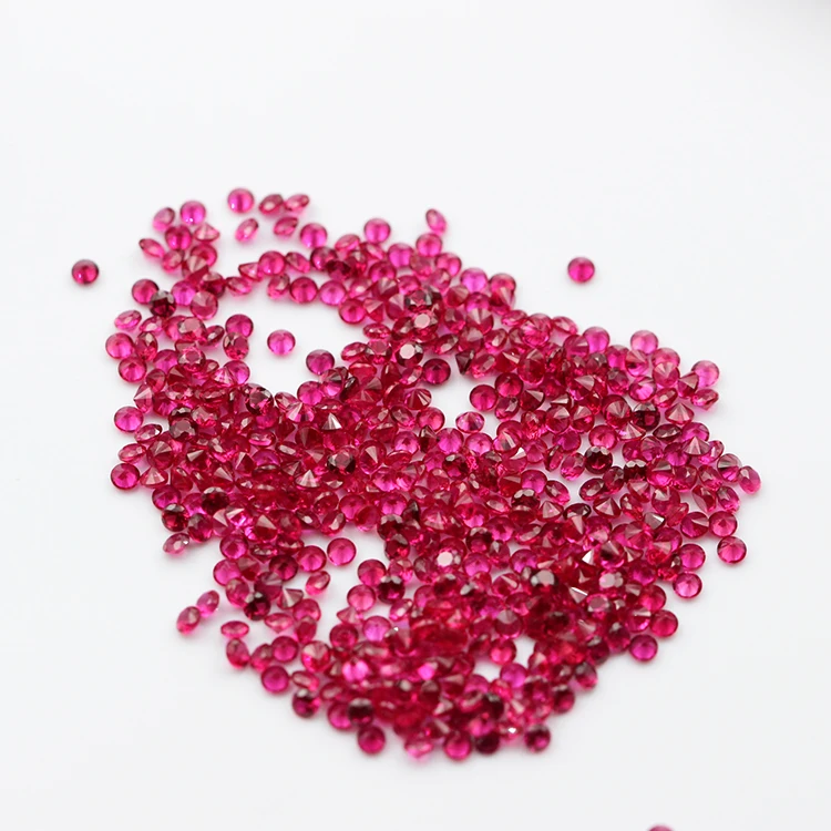 Factory Price Made In China Synthetic Ruby Round Cut Ruby 5# Color For Jewelry Market