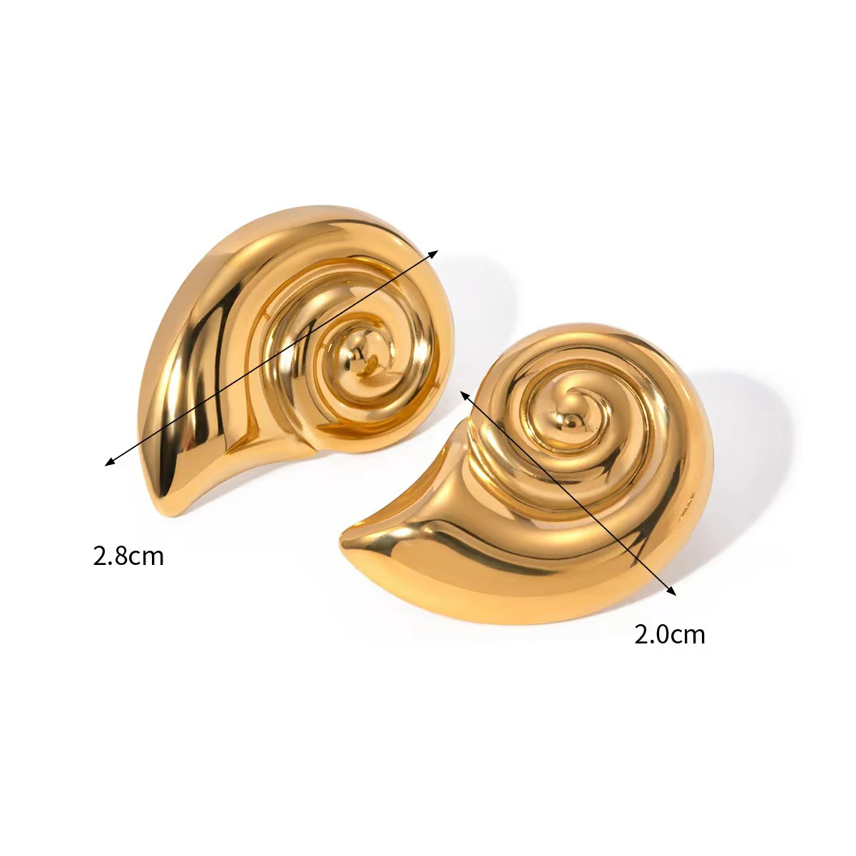 OEM Retro Embossed Square Bread Hollow Stainless Steel Gold Tarnish Free Earrings