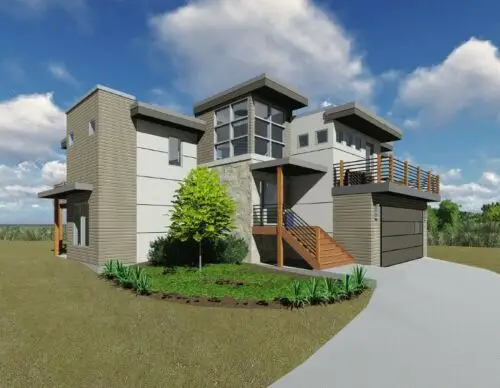 Two Bedroom Prefabricated House Steel Frame 4 Bedrooms Prefab
