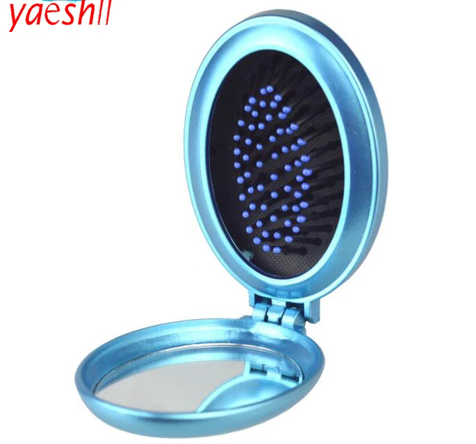 Portable Girls Folding Comb Airbag Massage Hair Brush With Mirror For Travel Airbag Folding Comb TRAVEL Comb Mirror
