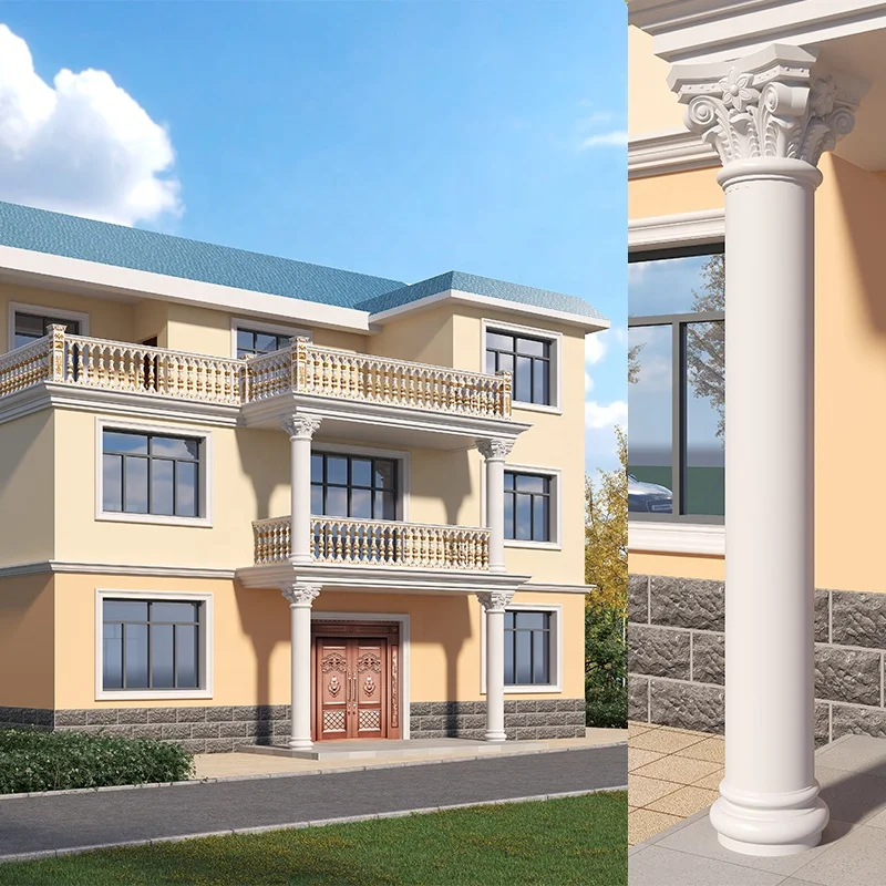 concrete mold casting decorative round pillar adjustable plastic column construction precast pile cylinder post moulds for sale