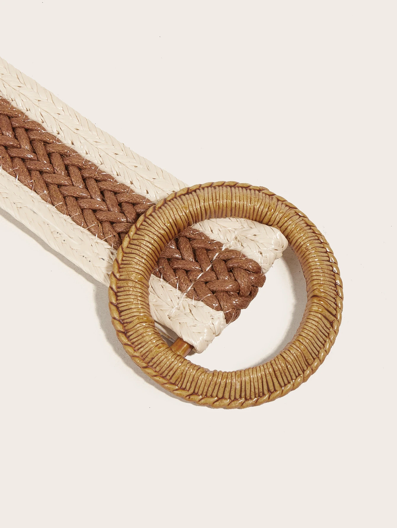 Casual Bohemian Style Round Buckle PP Straw Woven Women Belt For Summer