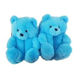 Amazon  Hot Selling Custom Stuffed Plush Toy Teddy Plush Bear Slipper House slippers Bedroom slippers for women and kids