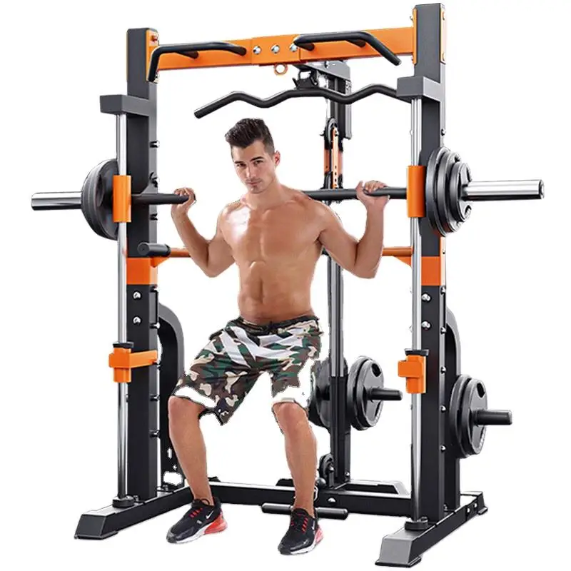 Hot sale Home/Gym Use Fitness Multifunctional Comprehensive Training Equipment Smith Machine Squat Rack
