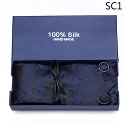 Мужские галстуки Красный Пейсли цветочный шелк жаккардовый галстук носовые запонки набор мужские деловые подарочные галстуки для мужчин