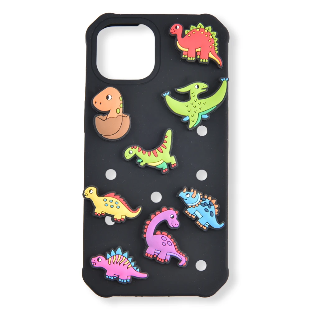 high quality multi color silicone mobile phone cases diy charms phone case for iPhone 11 12 13 14 15 16pro max hold Clog charms