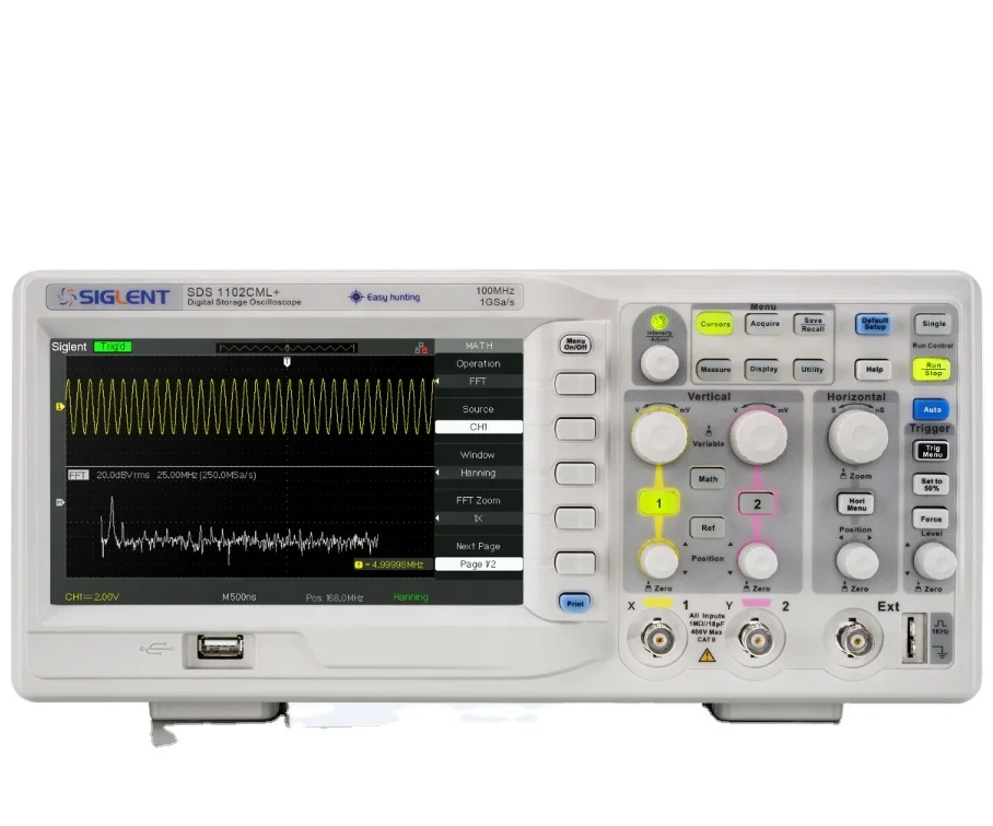 Siglent SDS1102CML+, 100 MHz digital oscilloscope,
