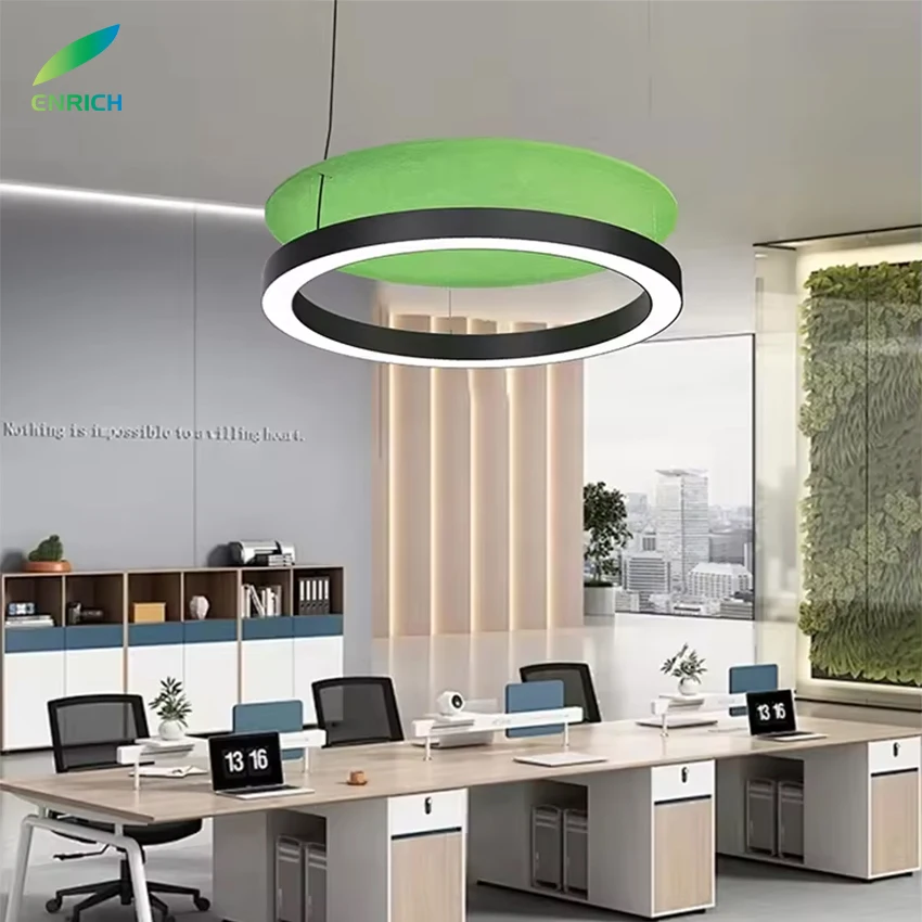 European Chandelier Hard Felt Fabric Ceiling Lamp Ring LED Pendant Light Non-Woven PET Felt Lamp 5 Years Warranty