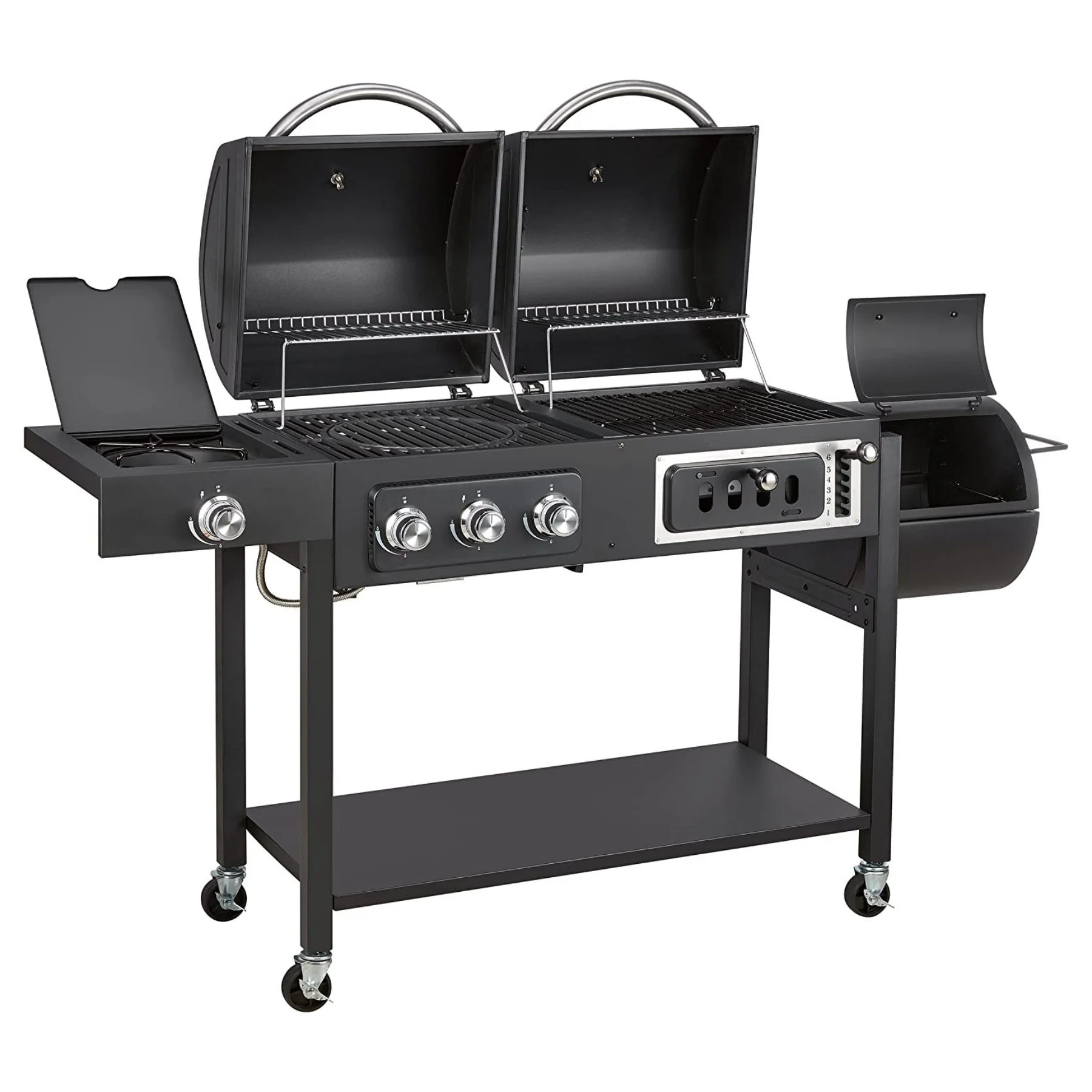 Outdoor Camping Barbecue Gas and Charcoal Combo Grills Combination Station Grills for Garden