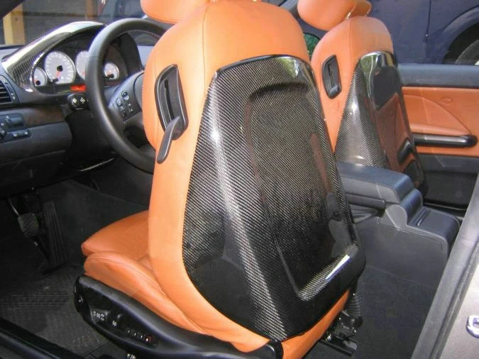 For BMW E46 M3 Carbon Fiber Seat Cover Trim 1pcs