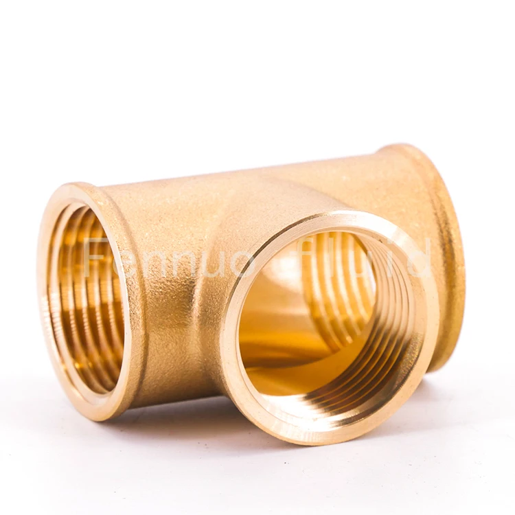 OEM 3 Way Tee Plumbing Fitting Sanitary Water Forged Brass Plumbing Threaded Pipe Fittings For Pump Valve