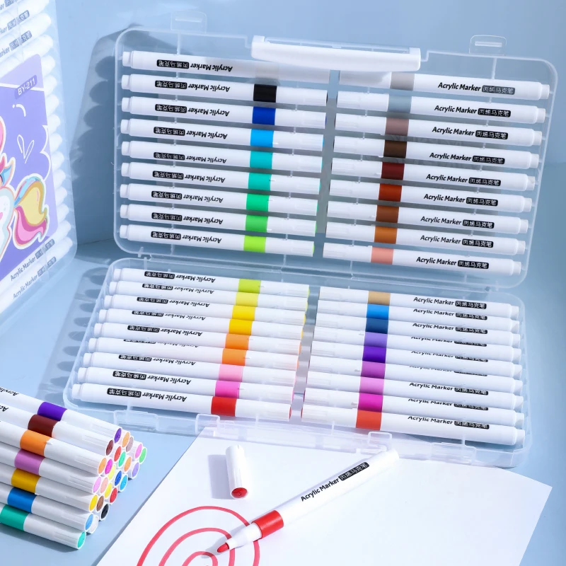 Art Acrylic Paint Marker Pen 36 colors round pole Promotional Art Markers Set Line Painter Marker