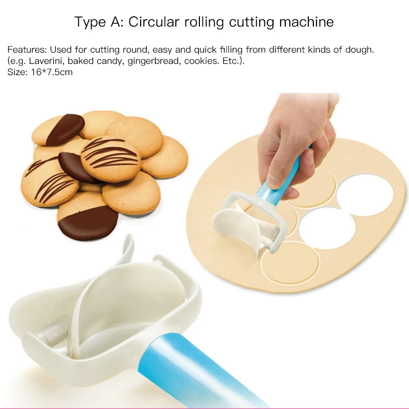 Fondant Cake Tools Plastic Icing Spatula Cookie Round Rolling Biscuit Cutting Pastry Blade Dough Circle Cutter