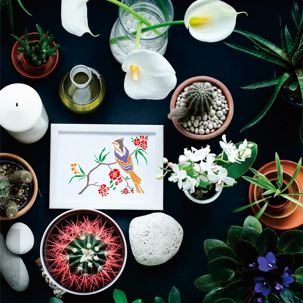 Reusable Flower painting tool Plastic Spring Custom Home Decoration On Wood Drawing Stencil