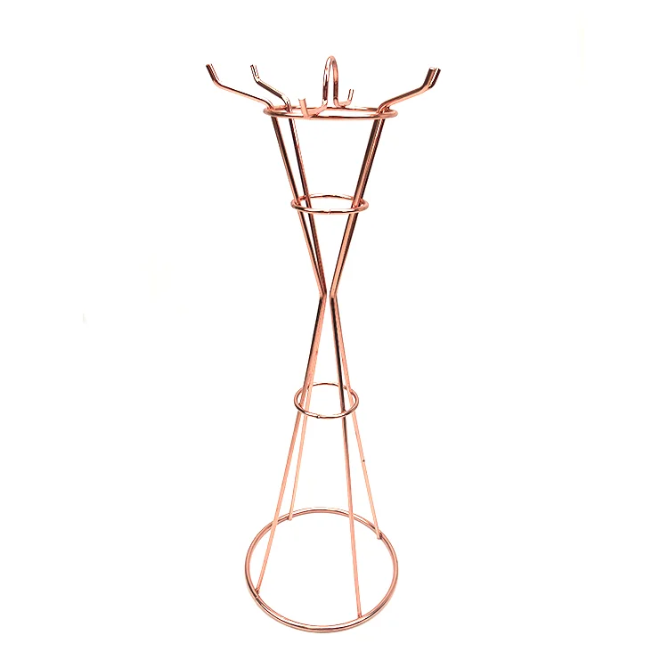 Iron with rose gold Chrome Plated Wire soup spoon Storage Rack Holder