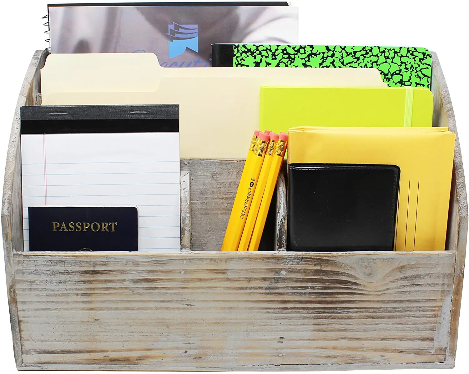 
 Винтажный деревенский деревянный Настольный органайзер для рабочего стола Mail Barnwood  