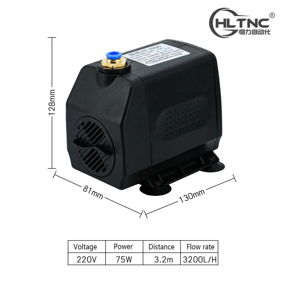 Head 3M Flow rate 3000L/H Submersible Water Pump Mini Submersible Water Pump 110V 75W Water Pump