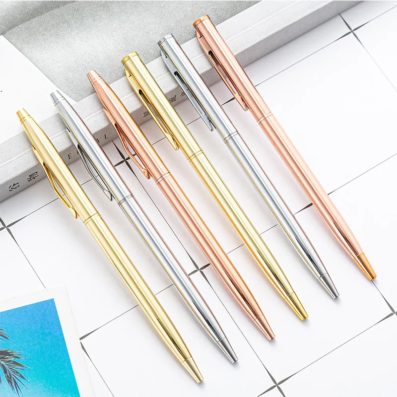 
twisting metallic color metal ball point pen office hotel luxury pen 