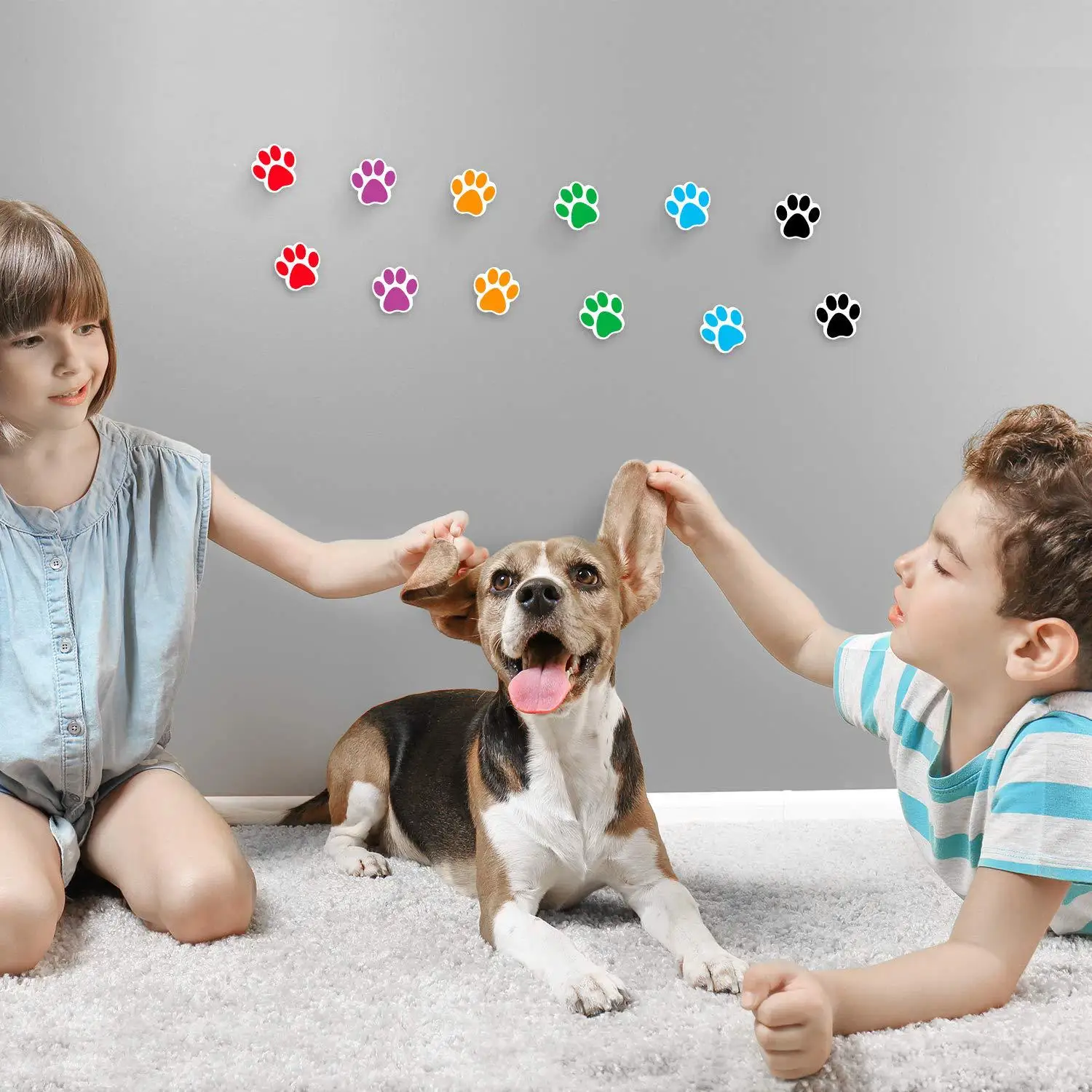 500PCS Dog Footprints Paper Sticker Wedding Candy Favors Gift Boxes Labels Stickers Pet Paw Dog Foot Print Stickers