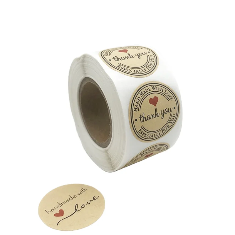 Custom Printed Logo Labels for Packaging Vinyl Waterproof Sticker Printing Roll Label Round Stickers