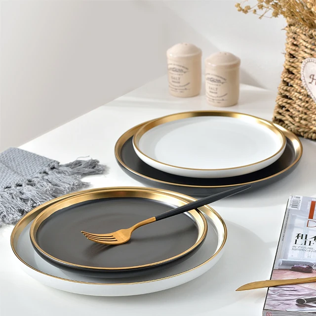 Gold wedding decoration dinner plates restaurant plates assiettes en melamine