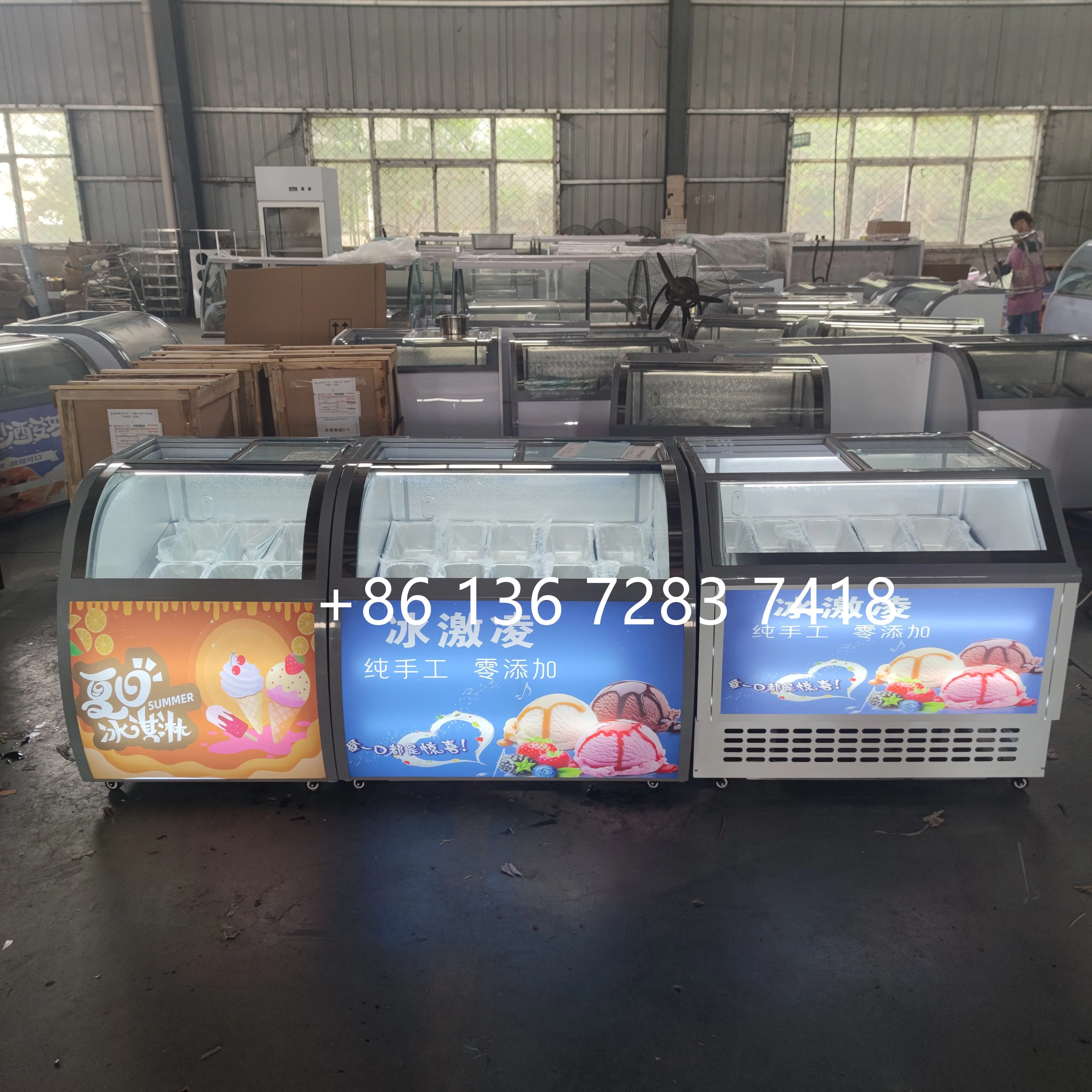 Factory price ice cream popsicle vending display showcase fruit juice bubble tea frozen cabinet with high quality