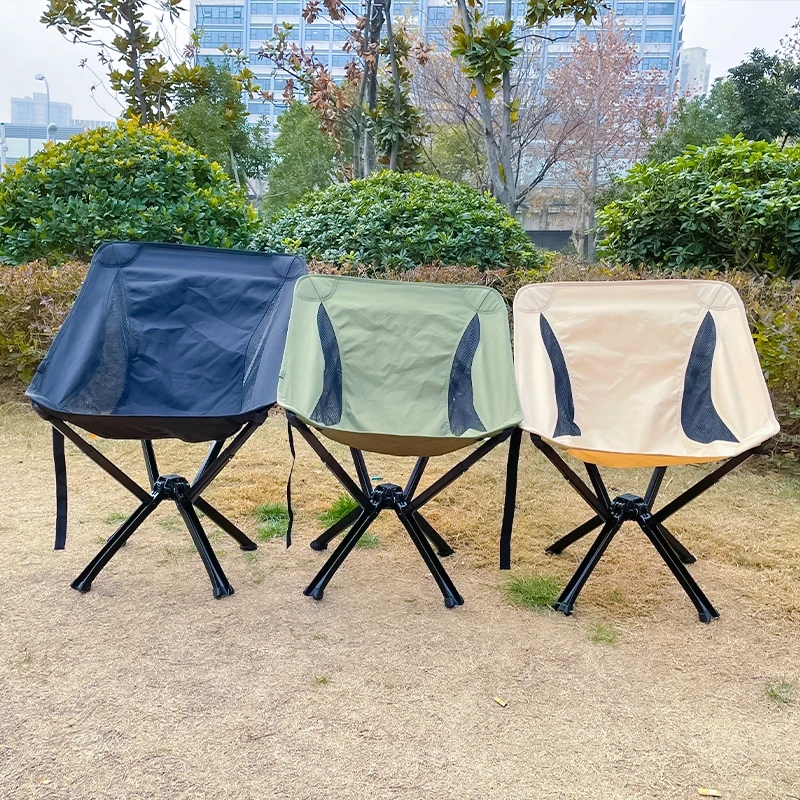 Ultralight Portable Folding Chair Camping Outdoor Hiking Chairs Custom Logo Fishing Moon Chair for Adults