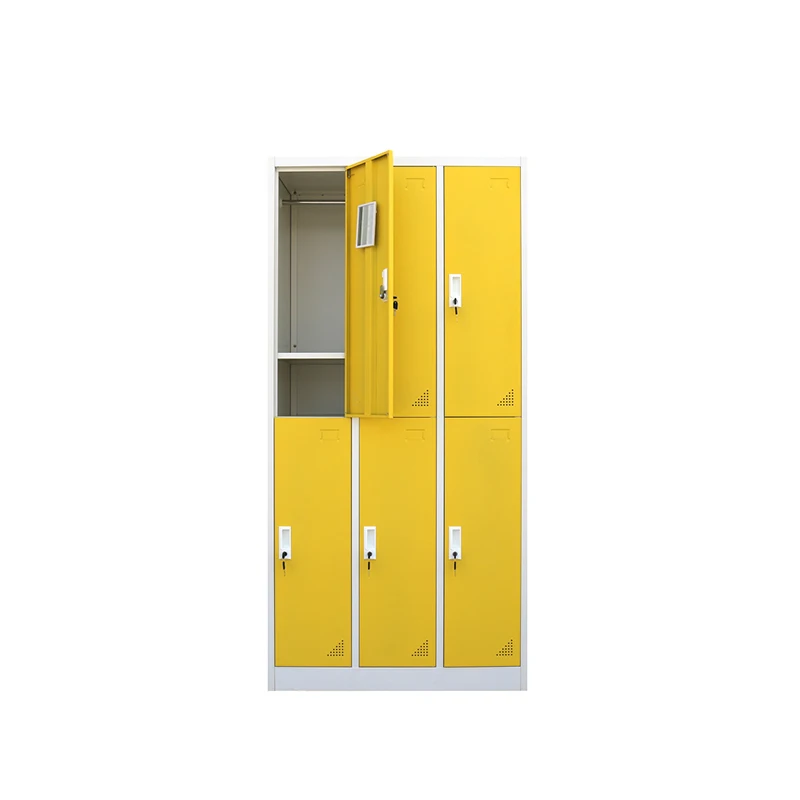 
6 Doors Metal Dressing Room Wardrobe Colorful Gym Cubby Changing Room Lockers 