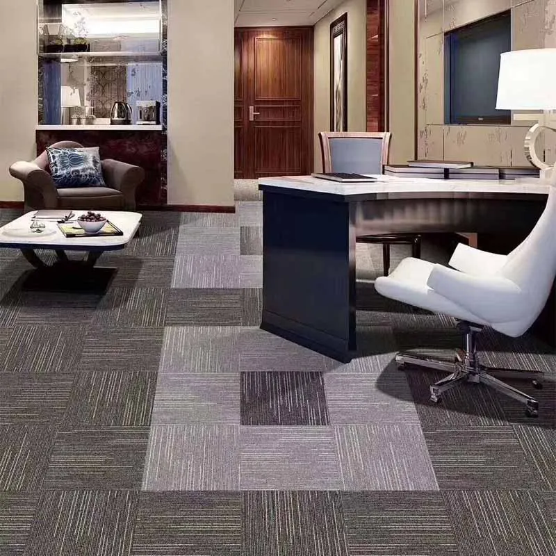 High quality fireproof PVC backing commercial pvc flooring hotel gray office carpet tiles 50X50