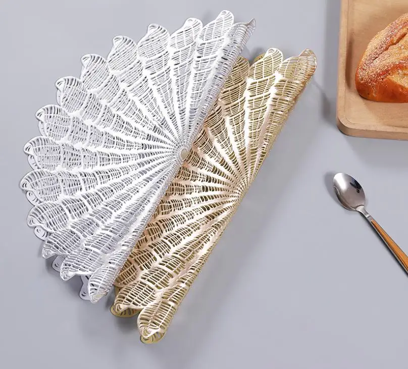Eco-friendly Table Mat/placemat Placemat Mats & Pads Modern 7 Days KOREAN Round Sustainable Pvc,pvc Popular Foldable Gold Sliver