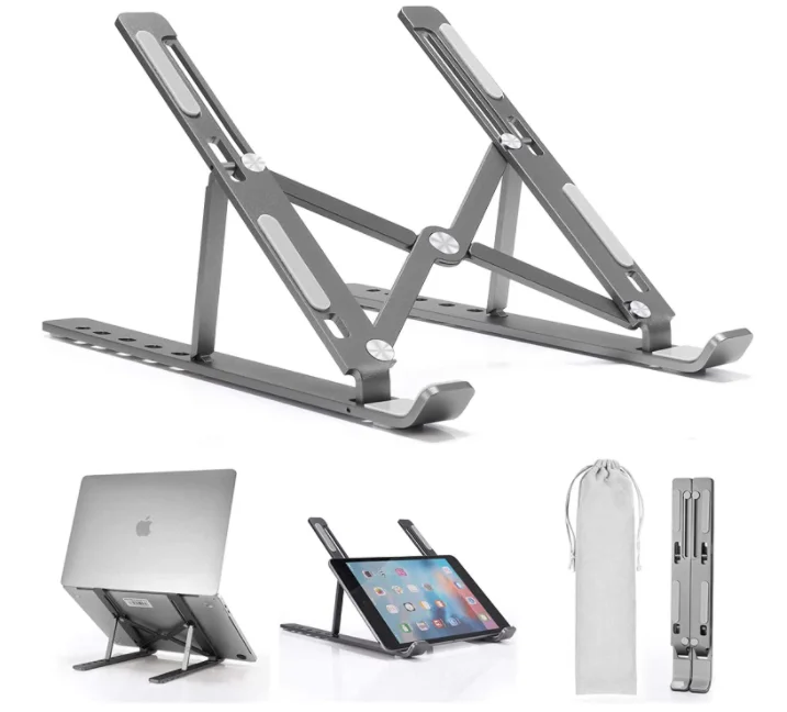 2022  Portable Foldable Aluminum Alloy Laptop Stand Ergonomic Adjustable Height Folding Laptop Holder Stand For Macbook