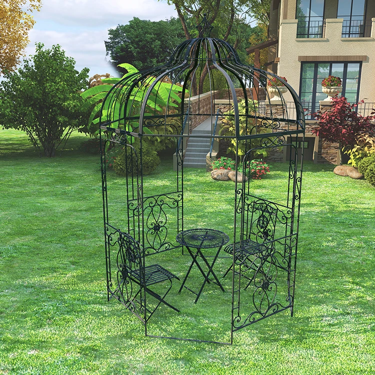 Металлический Набор для бистро, обеденный стол, обеденный стул, садовая мебель