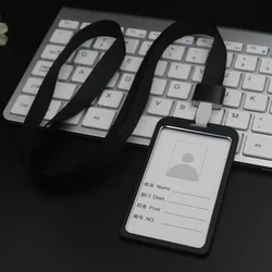 Aluminum Sleeve Employ Hanging Rope  Metal Credit Card Holder