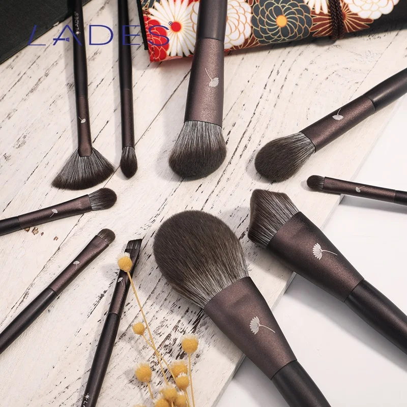 Новое поступление, Профессиональные кисти для макияжа MSQ, 10 шт., набор темно-коричневых кистей для макияжа с матовой ручкой