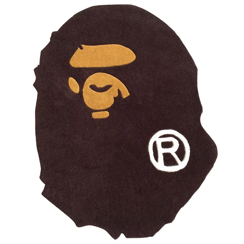 Custom Acrylic Hand Made Brand Logo Mat Shoe Shape Carpets Custom Die Cut Tufted Sneaker BAPE Rugs