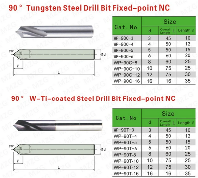 Maifix HRC58 WGDDZ 3mm 4mm 5mm Machining Hole Tungsten Carbide Steel Point Spot Drill Bit Coated Chamfering Tools