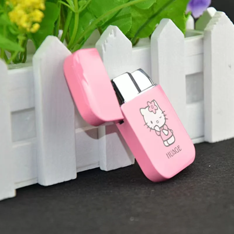 Hot sale pink flame lighter custom logo lighter HK pattern lighter for cigarette