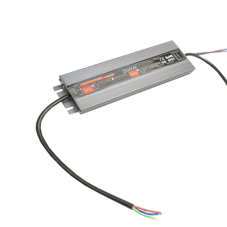 2024 Hot ultra-thin waterproof power supply IP67 200w DC12/24vAC110-220v led power supply