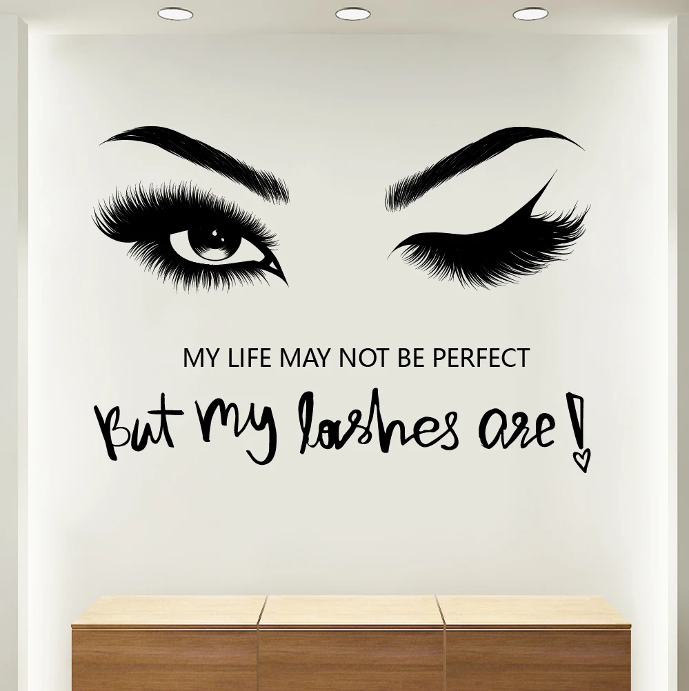 Home decoration creative wall girl motivation eye sticker quotes living room