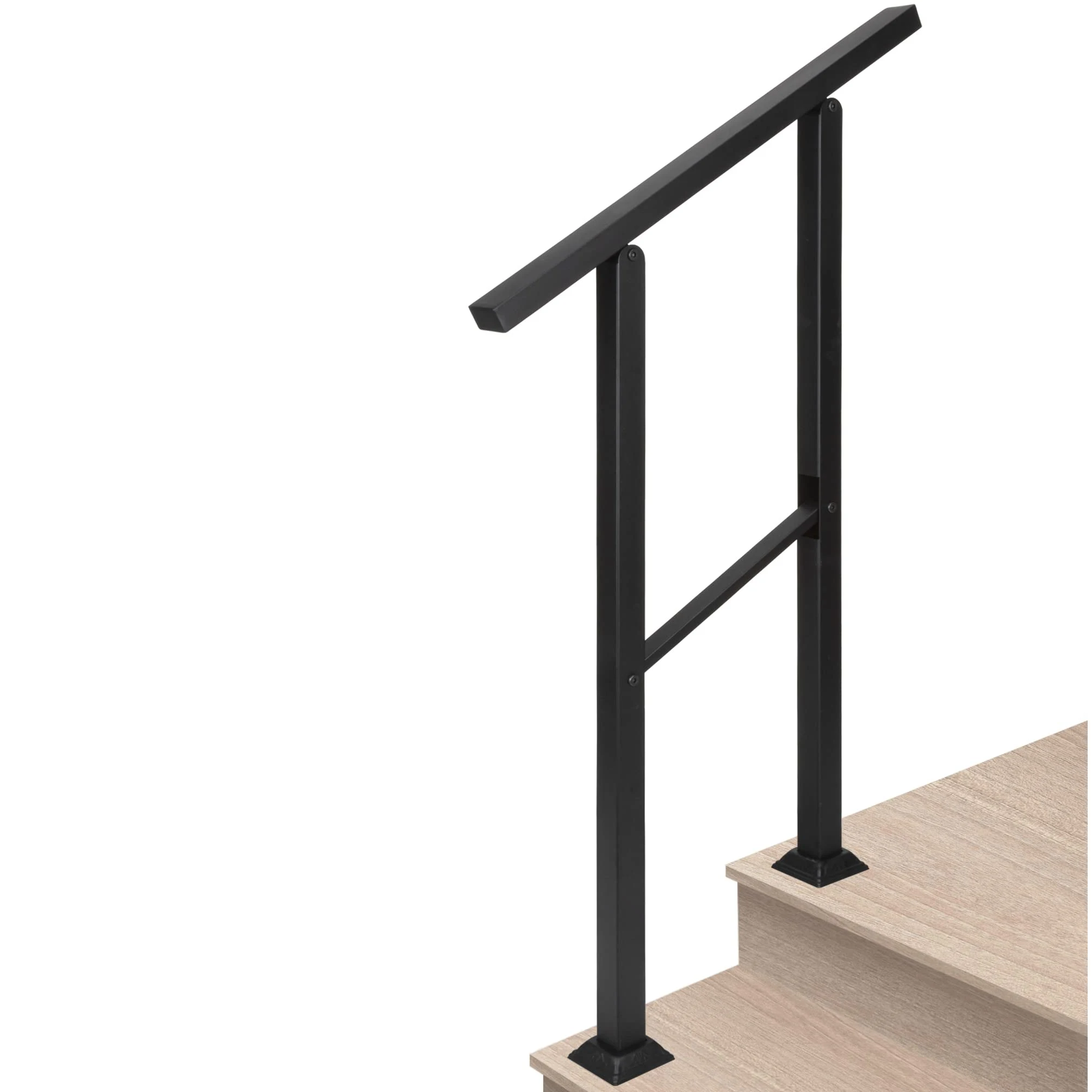 Simple style black stair handrails are suitable for doorsteps