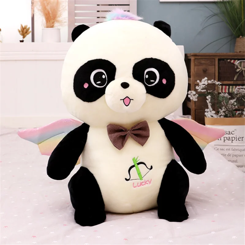 2022 cute angel panda plush toy wholesale plush panda bears with wings