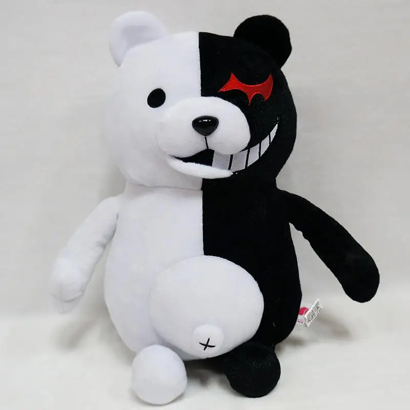 Soft Stuffed Animal Dolls Birthday Gift for Children Black and White Bear Plush Toy
