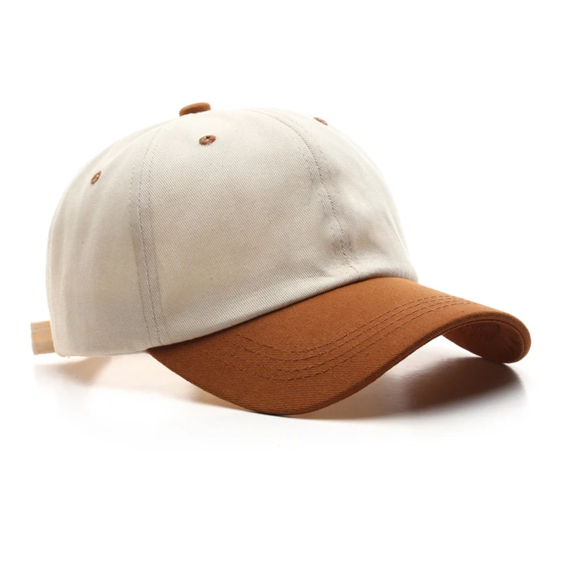 100% Cotton Twill Two Tone 6 Panel Baseball Cap Embroidered Logo Curved Brim Gorras Baseball Cap Hats