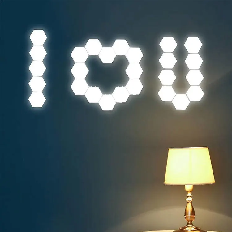 Touch Sensor Geometric Colorful  Panels Bright Hexagon Light Up DIY RGB Hexagonal LED Wall Light
