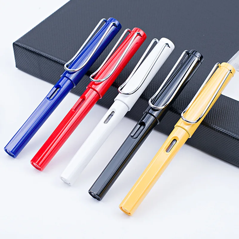  Wholesale Cheap Plastic Transparent Rainbow Fountain Pen with Ink