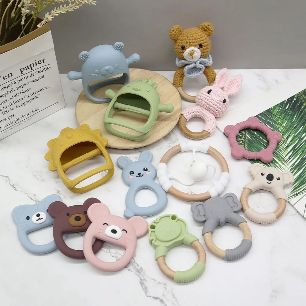 Wholesale BPA Free Chewable Teething Toy Baby Teethers Silicone Teether