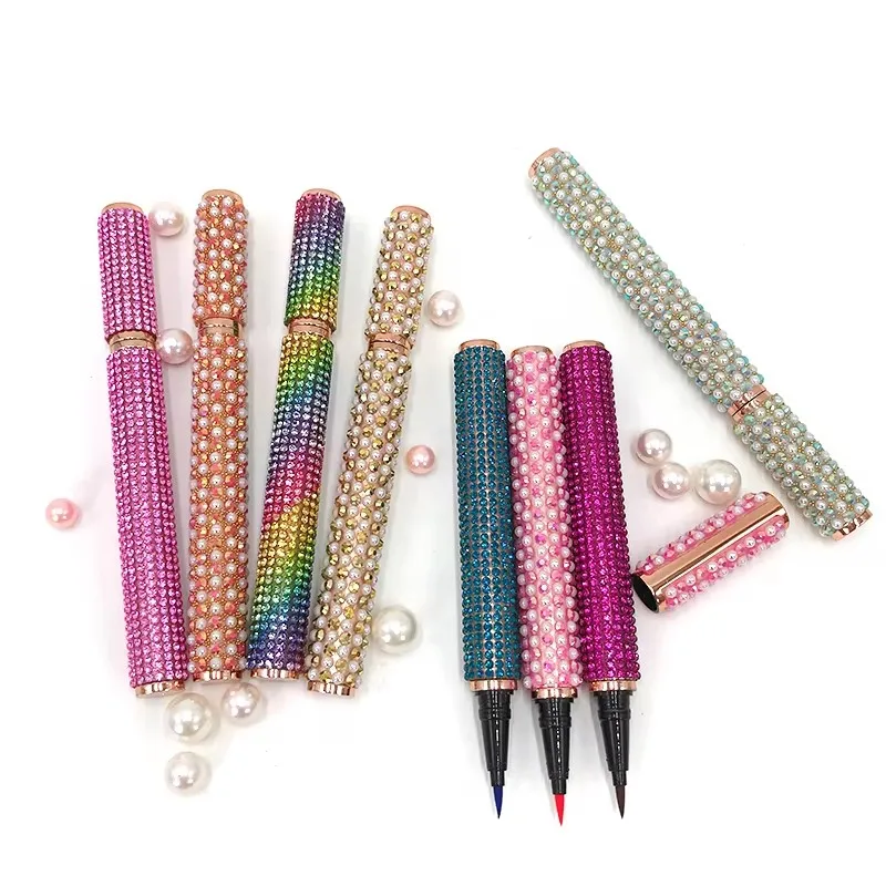 makeup colorful eye liner waterproof fast dry liquid eye liner custom logo eye liner vegan glue pen 2 in 1