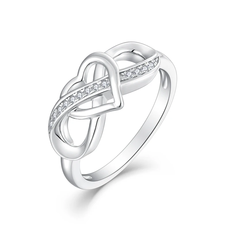 sterling silver 925 heart zirconia ring for wedding engagement wedding ring jewelry women rhodium plated jewelry custom ring