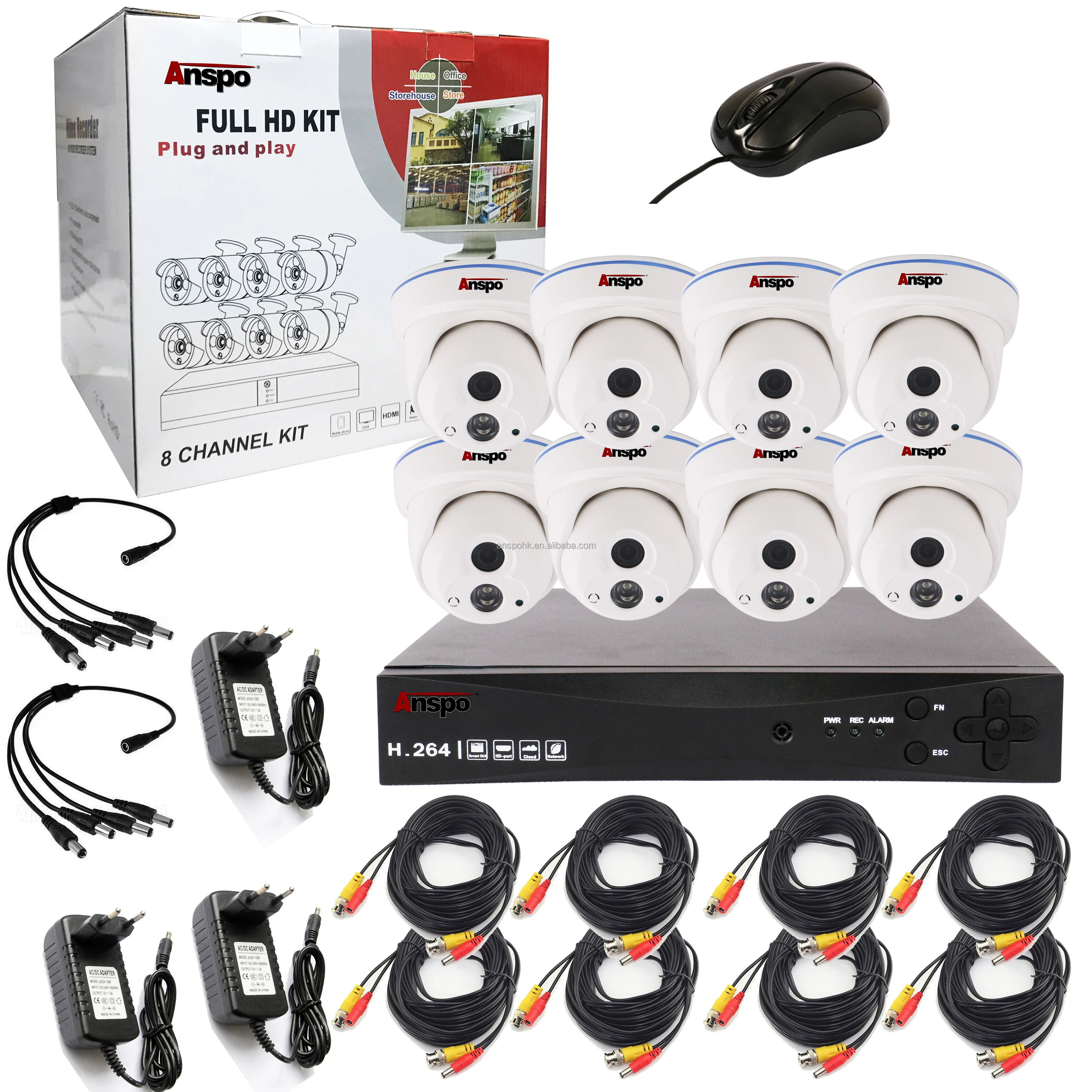 8CH CCTV System 5MP Indoor Audio AHD Camera 8CH DVR Recorder Coaxial Security CCTV Camera Surveillance System Kit Built in Mic
