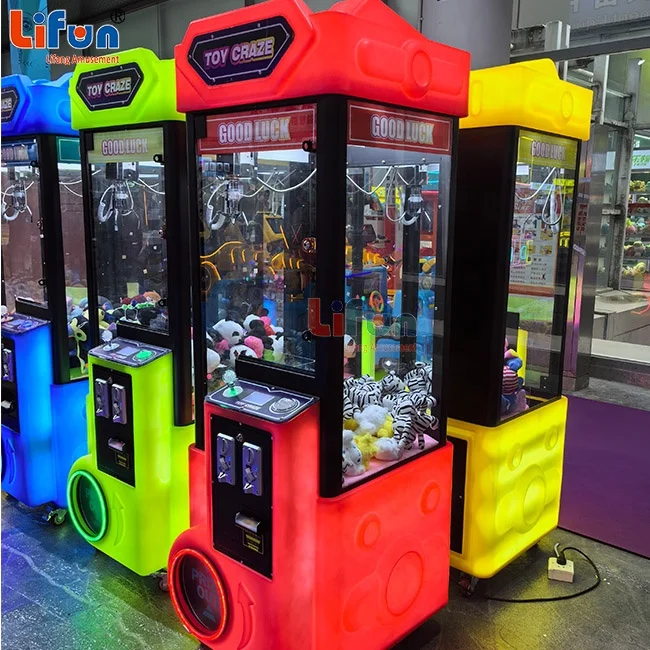 R02 LiFang Amusement Doll Catcher Arcade Vending Colorful Plush Toy Craze Claw Machine With Bill Acceptor And Card Reader Option